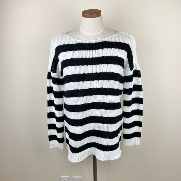 BB Dakota Knit Striped Sweater - Black/White - Picture 1 of 6